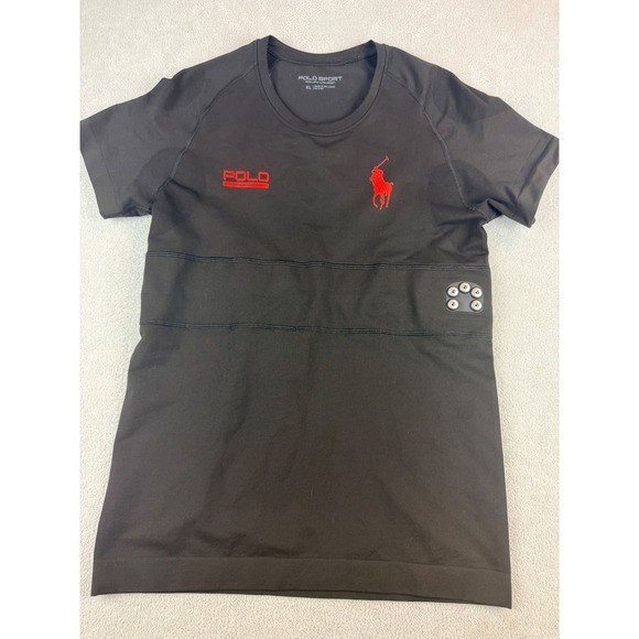 Polo Sport Ralph Lauren Black‎ PoloTech Vented Performance Top XL Large Point - Picture 2 of 3